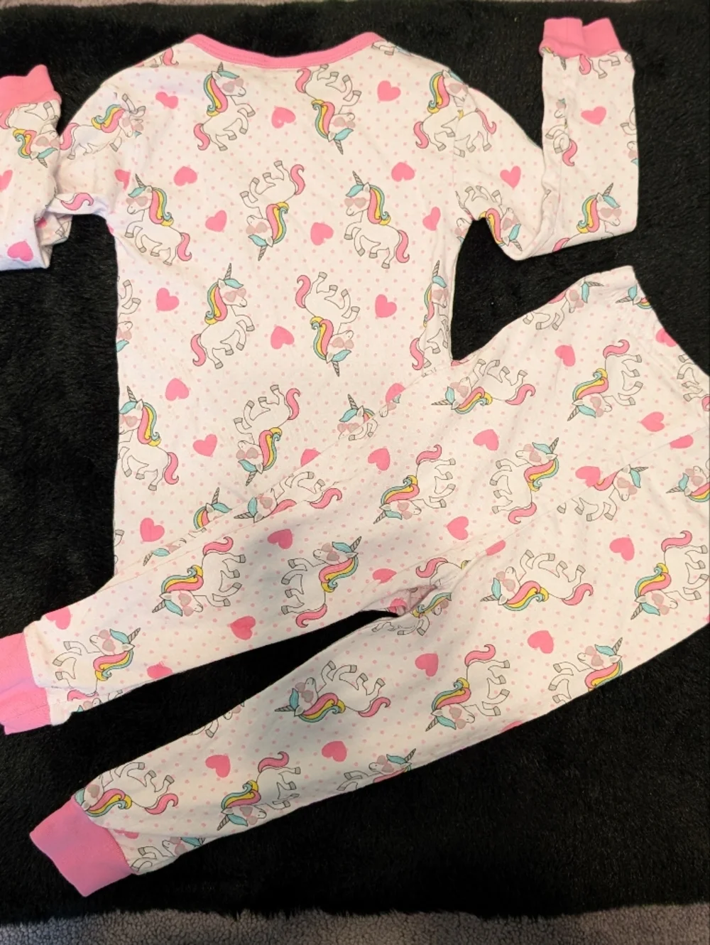 Girls Unicorn Pajama Set - Pink Accents 3T